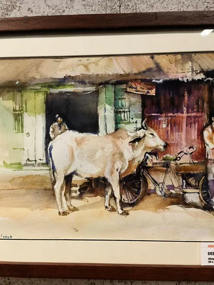 Another view of my painting on display in Hanoi. I'm so grateful to my friend who shared these photos with me.