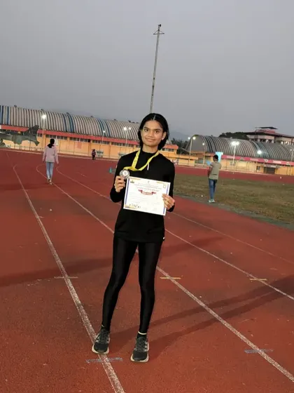 A proud moment for our athlete after securing a bronze medal in the 100m hurdles at the state championships.