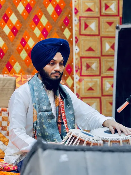 A moment of quiet intensity during the Delhi concert.