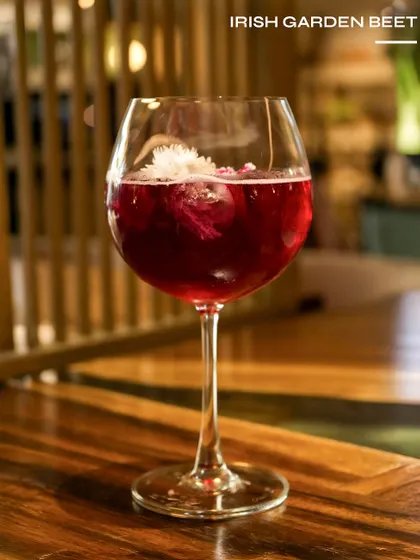 The Irish Garden Beet, an earthy and vibrant beetroot cocktail.