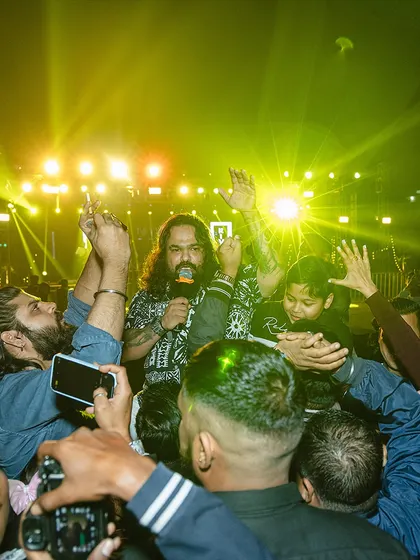 Another shot from our unforgettable New Year's in Jamshedpur, with the crowd reaching out to be part of the moment.