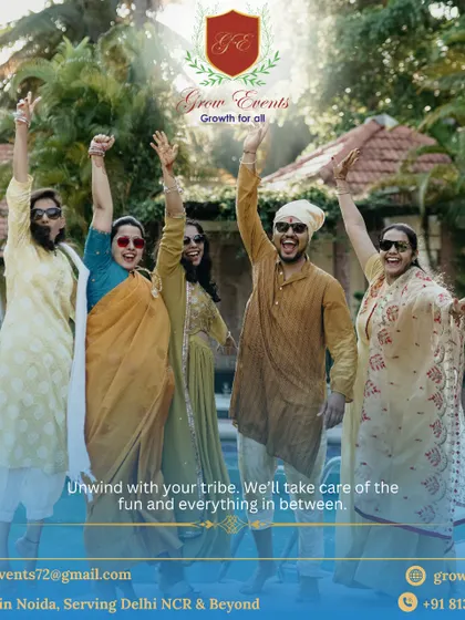 Unwind with your tribe. We'll take care of the fun and everything in between. This photo shows a happy group enjoying a poolside party, completely stress-free because we handled all the details.