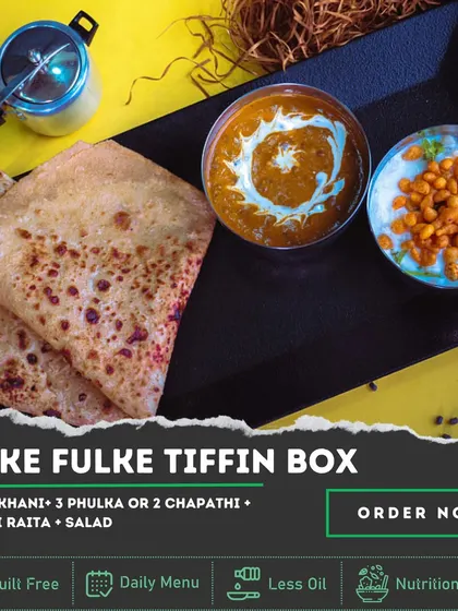 A duplicate of our Hulke Fulke Tiffin Box ad. This light and healthy meal is perfect for a guilt free lunch or dinner, packed with flavor and fun.