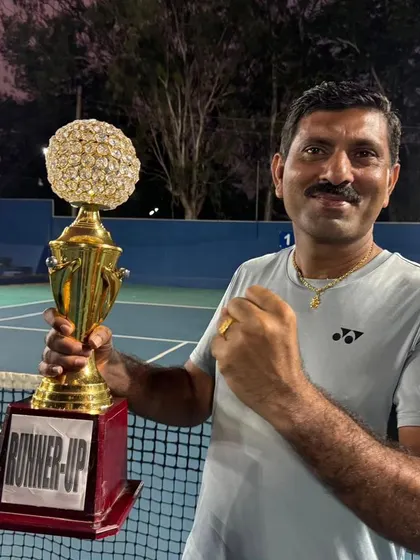 Jagan Mohan Reddy from our academy, who was the runner-up at the Dharwad Team Event Tennis Tournament. Our players represent MAT at events across the state and country.