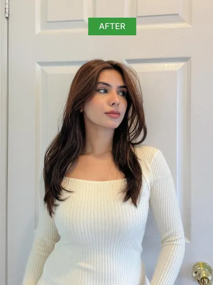 The beautiful "After" shot of my hair transformation using Garnier Color Naturals.