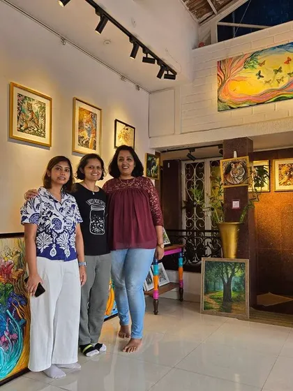 A group of talented artists at our gallery. We are proud to be a hub for Bangalore's creative community, supporting artists and showcasing their incredible work.