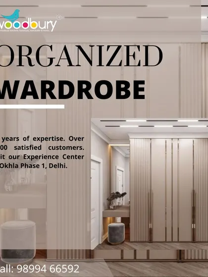 An organized wardrobe is key to a stress-free home. This design focuses on clean lines and a calming color palette, with ample storage to keep everything neatly tucked away.