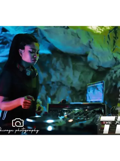 Playing a set in a unique cave-like venue in Mysore. I love performing in unconventional spaces that add to the overall experience.