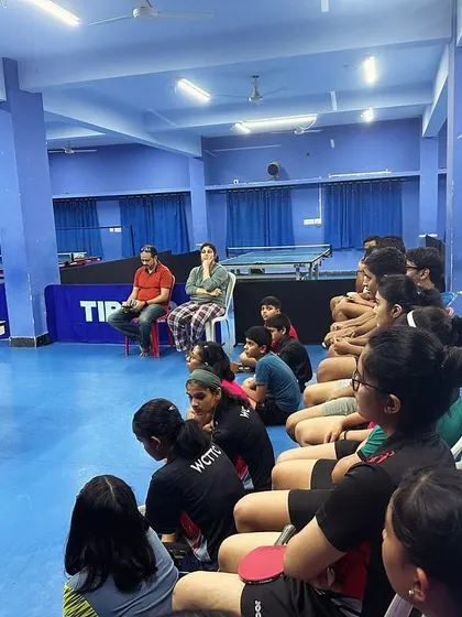 Our sports psychologist, Chinmayee, leads a session with our female paddlers, focusing on building confidence and a winning mindset.