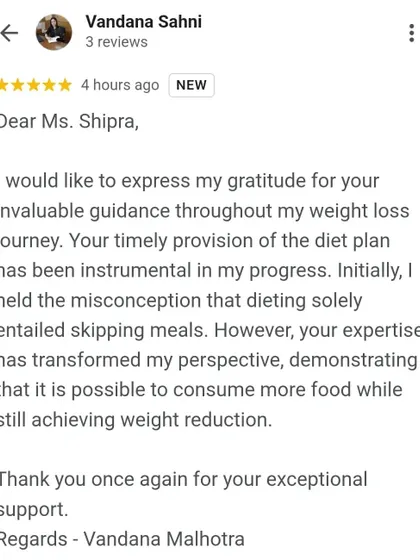 This client's feedback shows the shift from thinking dieting means skipping meals to understanding that you can eat more and still lose weight. This is the core of my food philosophy.