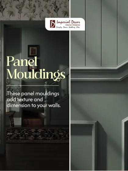 Panel mouldings add texture and dimension to your walls. Here, they are used to create a classic wainscoting effect, bringing a sense of traditional elegance and architectural detail to the space.