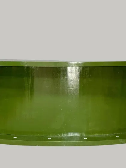 The front view of our semi-arch bar counter. This unique curved piece can be used alone for smaller events or combined with other sections for a larger setup.