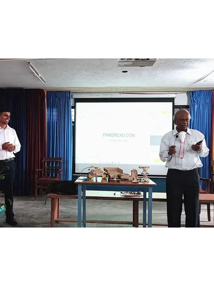 Our CEO with the principal of Mahatma Vidyalaya. We are grateful for opportunities to collaborate with educators who are doing exemplary work in the field.