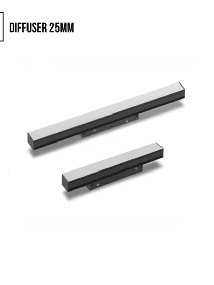 The Magnetic Track Diffuser 25mm provides soft, linear illumination. It's an excellent tool for creating ambient light within our flexible magnetic track system, complementing the focused beams of spotlights.