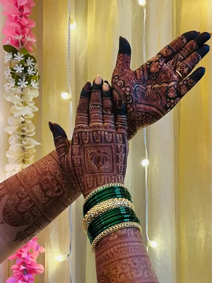 A beautifully composed shot showing the dark stain against a festive background. The color is rich and bold.