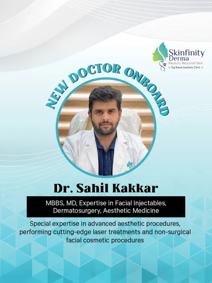 We are happy to have Dr. Sahil Kakkar on our team. He specializes in advanced aesthetic procedures, including facial injectables and dermatosurgery, bringing cutting-edge techniques to our patients.