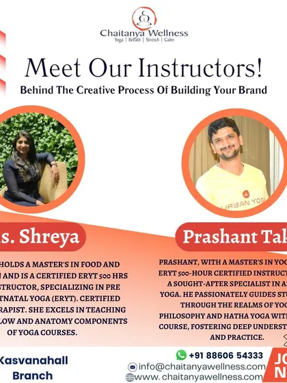 Meet us, Shreya and Prashant Tak. As founders and your lead instructors, we bring our combined expertise in yoga, nutrition, and anatomy to guide you personally through every step of your teacher training journey.