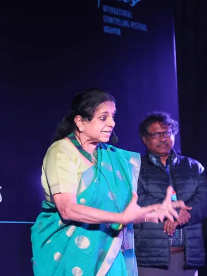 Speaking a few words of gratitude after being honored. This festival was a breath of fresh air, reflecting a deep sensitivity to the pure, oral tradition of storytelling.
