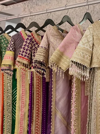 A rainbow of choices for your saree blouse. This rack of intricately embroidered blouses by Shikhar Sharma shows the importance of a well-crafted blouse to complete any saree look.