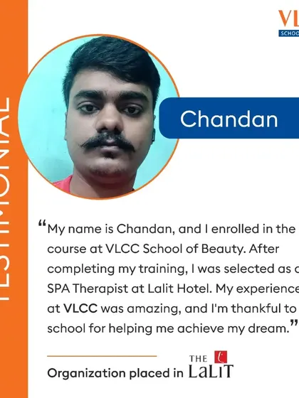 Chandan shares his amazing experience after enrolling in our SPA course. He achieved his dream of becoming a SPA Therapist at the prestigious Lalit Hotel, a great example of our diverse placement opportunities.