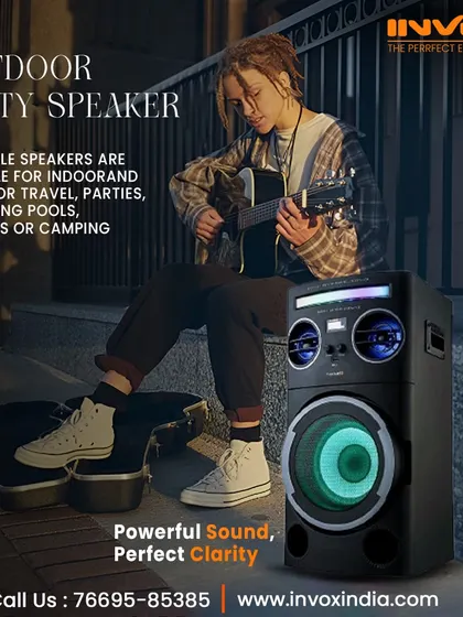 My outdoor party speakers deliver powerful sound and perfect clarity, making them ideal for travel, beach parties, or camping. Just grab it and go.