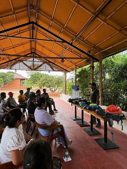 A classroom session on outdoor leadership. Our training is comprehensive, covering everything from gear knowledge to group management.