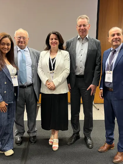 Pictured with leading dermatology experts in Portugal. Clinical and aesthetic dermatology always go hand in hand, and it's an honor to share insights on treating Indian skin tones.