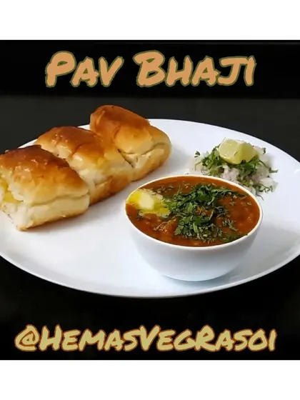 The quintessential Mumbai street food, Pav Bhaji, made with a rich blend of vegetables and spices, served with buttery pav.