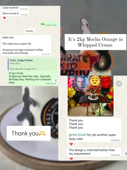 A collage of happy clients and wonderful messages for my Mocha Orange cake. I'm so grateful for my repeat customers.