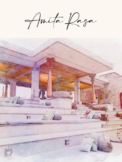 Another view of the stunning Amita Rasa venue. Its open-air amphitheater-style seating is perfect for a grand and dramatic wedding ceremony.