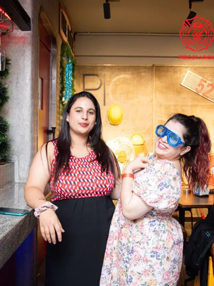 Posing for a picture with fun props, our guests are always ready for a good time. We provide the backdrop for fun, memorable nights out with friends.