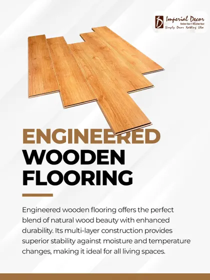 This is a sample of our engineered wooden flooring. It offers the perfect blend of natural wood beauty with enhanced durability. Its multi-layer construction provides superior stability against moisture and temperature changes, making it ideal for all living spaces.