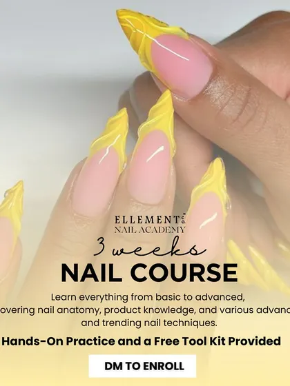 Our 3-week nail course covers everything from basic to advanced techniques. You'll learn nail anatomy, product knowledge, and trending styles, with hands-on practice and a free tool kit provided.