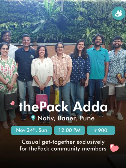 An invitation to our exclusive community get-together in Pune. We love bringing our members together to share stories and build connections.