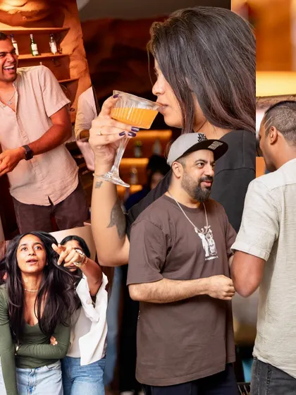A collage capturing the different moods of a JU:CY night. From pointing out friends on the dance floor to sipping on a fresh cocktail, it's all here.