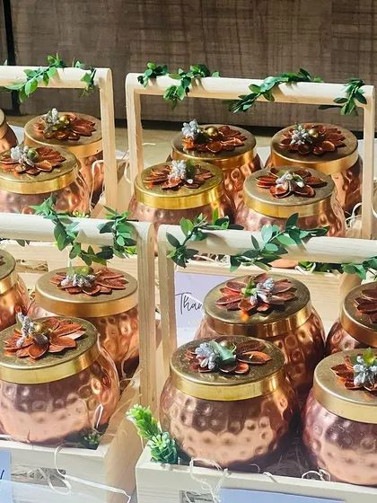 A large batch of the copper jar corporate gifts, showcasing my capacity for large orders.