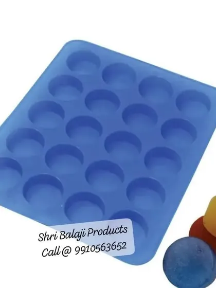 A 24-cavity round mold for making small, button-like soaps or embeds. This is a versatile mold for adding creative touches to your soap designs.