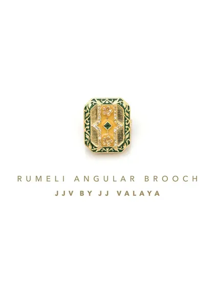 The Rumeli Angular Brooch is an opulent yet dainty design derived from a signature necklace. It can be styled on a lapel, a scarf, or even as a hair accessory for a touch of versatile elegance.