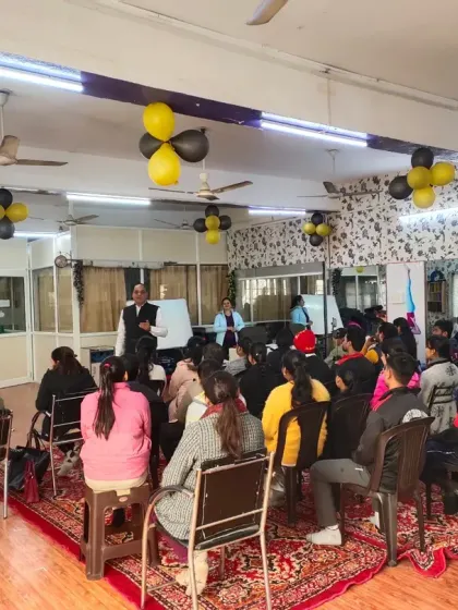 A wide view of the classroom during the professional development workshop. The interactive sessions help our students build the confidence needed to succeed in their careers.