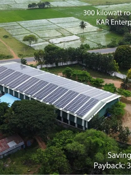 KAR Enterprises, a major rice producer in Mysore, installed a 300-kilowatt system that generates electricity at an amortized rate of just ₹2.5 per unit, reducing their monthly bill by up to 70%.