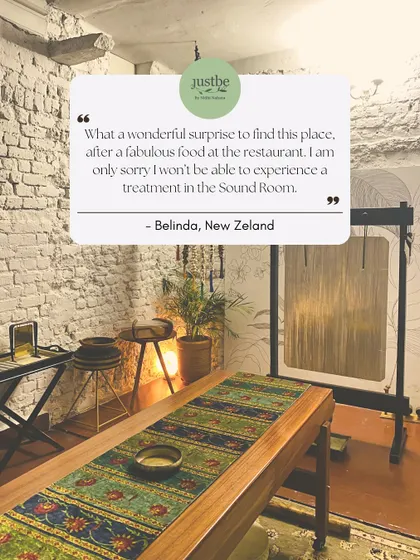 A heartfelt testimonial from Belinda, a visitor from New Zealand. She was so moved by her dining experience that she wished she could have also experienced a treatment in our Sound Room, which she heard was wonderful.