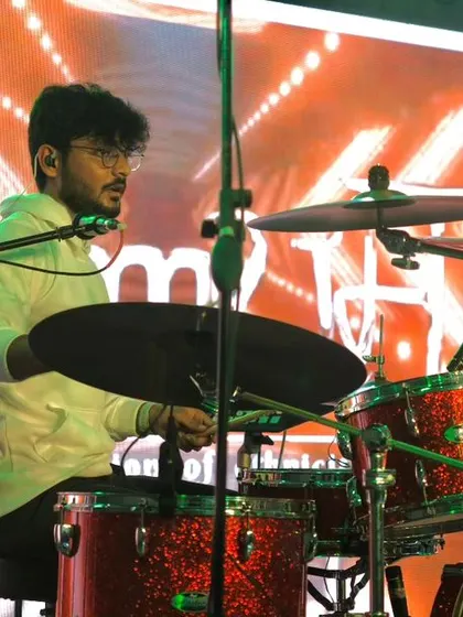 Our drummer keeping the rhythm at the RVITM show.