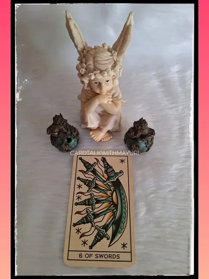 If you picked card 3 for December, the 6 of Swords, you are moving toward better times. This card often signals travel, healing from past difficulties, and progress at work.