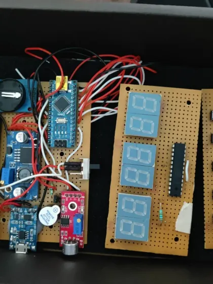 An inside look at a kitchen timer project built by one of our PCL Pass holders. This shows the complex circuitry, including an Arduino Nano and segment displays, that powers the device.