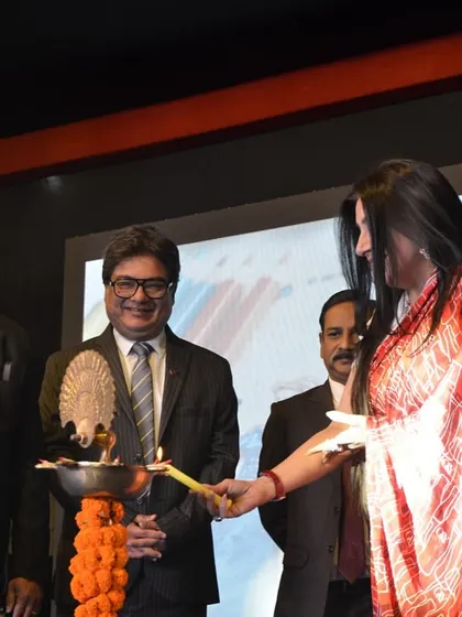 The ceremonial lamp lighting marks the auspicious beginning of the Memorabilia 2024 fashion show.