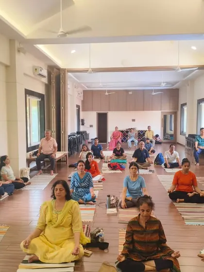 Another view of our Pranayama workshop, capturing the diversity of participants who come to learn the scientific art of breathwork from our institution.