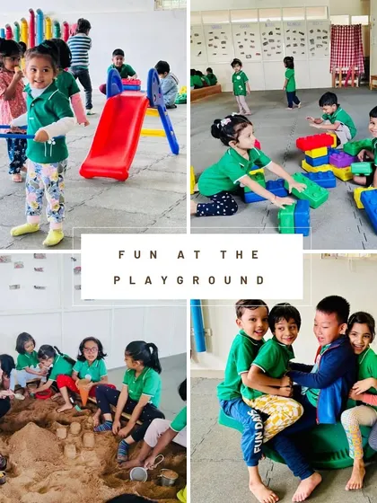 Fun at the playground is a daily highlight. Children develop crucial social and physical skills as they play together, share, and navigate the dynamics of the group.