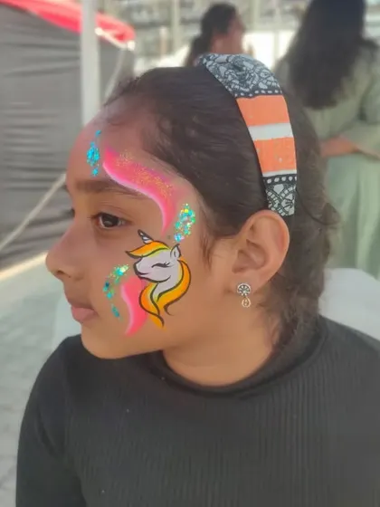 This unicorn design incorporates a bold splash of color and glitter, making it stand out.