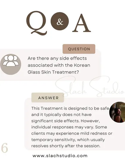 Q&A: The Korean Glass Skin treatment is designed to be safe with no significant side effects, though some mild, temporary redness can occur.