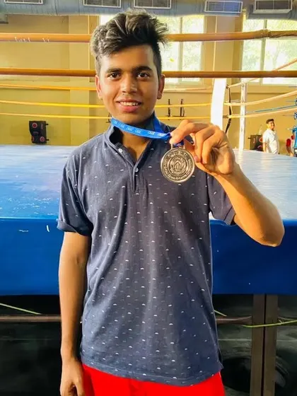 A close-up of our silver medalist, Piyush Kashyap, from the CBSE championship.